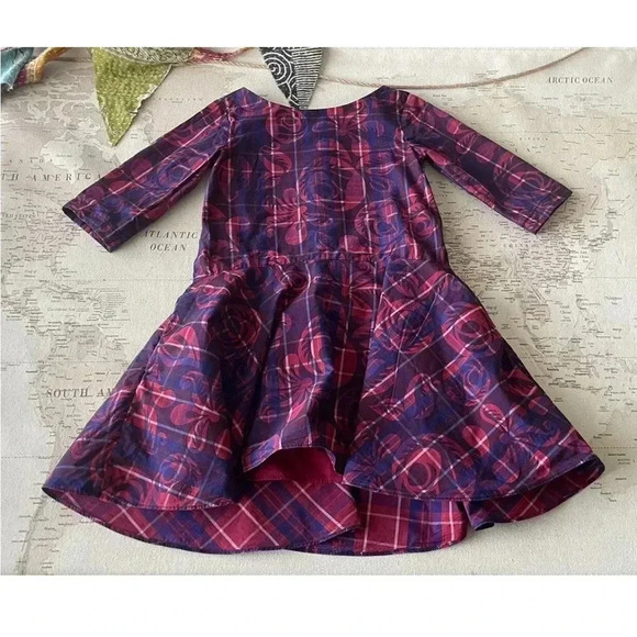Tea Collection Other - Tea Collection 5 Plaid Floral High Low Dress